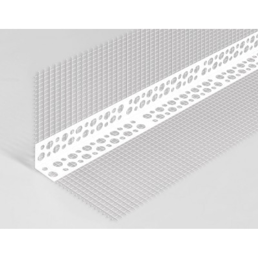 Кутник з сіткою 10х10 білий Vertex 3м